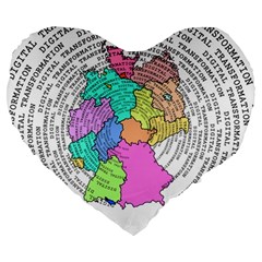 Digitization Transformation Germany Large 19  Premium Heart Shape Cushions by Vaneshart