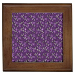 Flowers Violet Decorative Pattern Framed Tile by Vaneshart