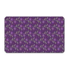 Flowers Violet Decorative Pattern Magnet (rectangular) by Vaneshart