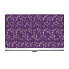 Flowers Violet Decorative Pattern Business Card Holder by Vaneshart