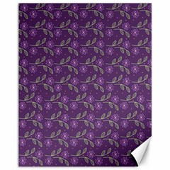 Flowers Violet Decorative Pattern Canvas 11  X 14  by Vaneshart