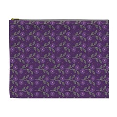 Flowers Violet Decorative Pattern Cosmetic Bag (xl) by Vaneshart