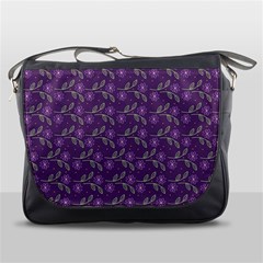 Flowers Violet Decorative Pattern Messenger Bag by Vaneshart