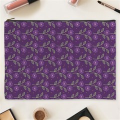 Flowers Violet Decorative Pattern Cosmetic Bag (xxxl) by Vaneshart