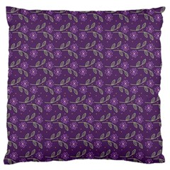 Flowers Violet Decorative Pattern Large Flano Cushion Case (one Side) by Vaneshart