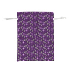 Flowers Violet Decorative Pattern Lightweight Drawstring Pouch (l) by Vaneshart