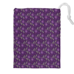 Flowers Violet Decorative Pattern Drawstring Pouch (4xl)