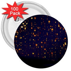 Christmas Background Star 3  Buttons (100 Pack)  by Vaneshart