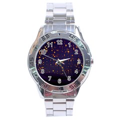 Christmas Background Star Stainless Steel Analogue Watch by Vaneshart