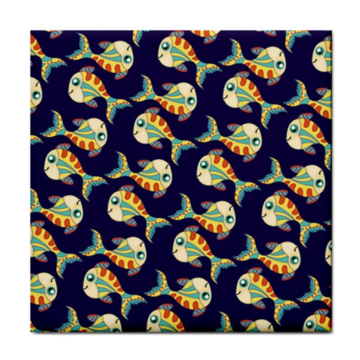 Fish Background Abstract Animal Tile Coaster