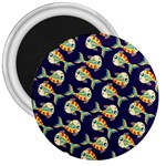 Fish Background Abstract Animal 3  Magnets Front