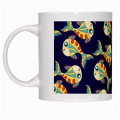 Fish Background Abstract Animal White Mugs by Vaneshart