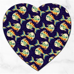 Fish Background Abstract Animal Jigsaw Puzzle (heart) by Vaneshart