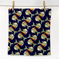 Fish Background Abstract Animal Face Towel by Vaneshart