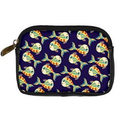 Fish Background Abstract Animal Digital Camera Leather Case by Vaneshart