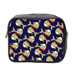 Fish Background Abstract Animal Mini Toiletries Bag (two Sides) by Vaneshart