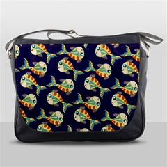 Fish Background Abstract Animal Messenger Bag by Vaneshart