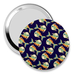 Fish Background Abstract Animal 3  Handbag Mirrors by Vaneshart