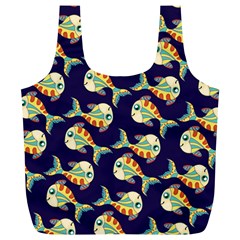 Fish Background Abstract Animal Full Print Recycle Bag (xl) by Vaneshart