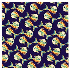 Fish Background Abstract Animal Wooden Puzzle Square by Vaneshart