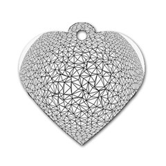 Triangle Poly Low Poly Background Dog Tag Heart (one Side) by Vaneshart