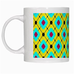 Pattern Tiles Square Design Modern White Mugs by Vaneshart