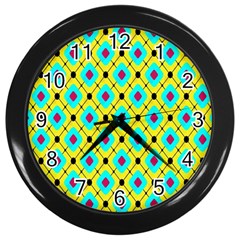 Pattern Tiles Square Design Modern Wall Clock (black) by Vaneshart