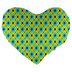 Pattern Tiles Square Design Modern Large 19  Premium Flano Heart Shape Cushions by Vaneshart