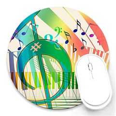 Music Piano Treble Clef Clef Round Mousepads by Vaneshart