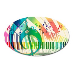 Music Piano Treble Clef Clef Oval Magnet by Vaneshart