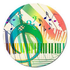 Music Piano Treble Clef Clef Magnet 5  (round) by Vaneshart