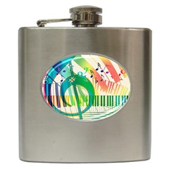 Music Piano Treble Clef Clef Hip Flask (6 Oz) by Vaneshart