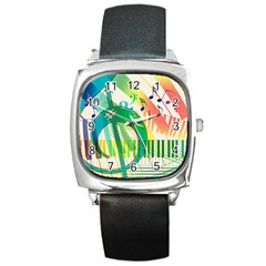 Music Piano Treble Clef Clef Square Metal Watch by Vaneshart