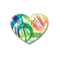 Music Piano Treble Clef Clef Heart Coaster (4 Pack)  by Vaneshart