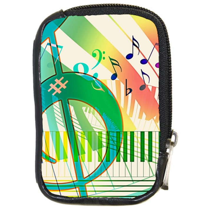 Music Piano Treble Clef Clef Compact Camera Leather Case