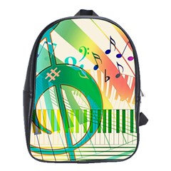 Music Piano Treble Clef Clef School Bag (large) by Vaneshart