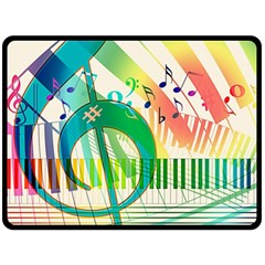 Music Piano Treble Clef Clef Fleece Blanket (large)  by Vaneshart