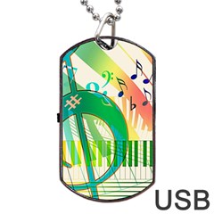 Music Piano Treble Clef Clef Dog Tag Usb Flash (one Side) by Vaneshart