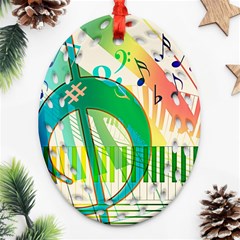 Music Piano Treble Clef Clef Ornament (oval Filigree) by Vaneshart