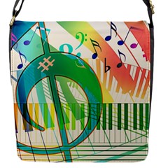 Music Piano Treble Clef Clef Flap Closure Messenger Bag (s) by Vaneshart