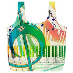 Music Piano Treble Clef Clef Full Print Recycle Bag (xl) by Vaneshart