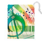 Music Piano Treble Clef Clef Drawstring Pouch (5XL) Front