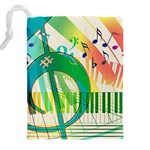 Music Piano Treble Clef Clef Drawstring Pouch (5XL) Back