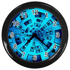 Social Media Smartphone Monitor Wall Clock (black) by Vaneshart