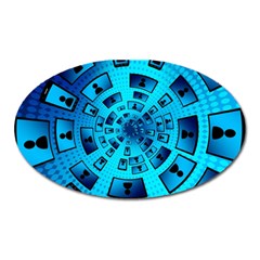 Social Media Smartphone Monitor Oval Magnet by Vaneshart