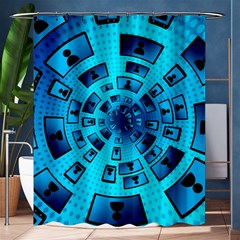 Social Media Smartphone Monitor Shower Curtain 60  X 72  (medium)  by Vaneshart