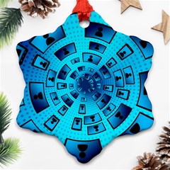 Social Media Smartphone Monitor Ornament (snowflake) by Vaneshart