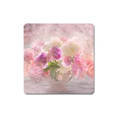 Nature Landscape Flowers Peonie Square Magnet by Vaneshart