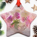 Nature Landscape Flowers Peonie Star Ornament (Two Sides) Front