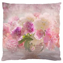 Nature Landscape Flowers Peonie Large Cushion Case (two Sides) by Vaneshart